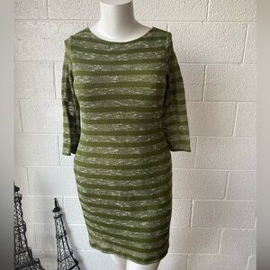 Green Striped Women's Dress